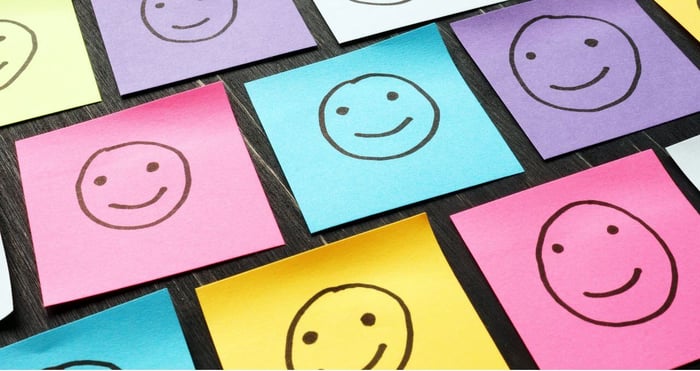 sticky note with happy face