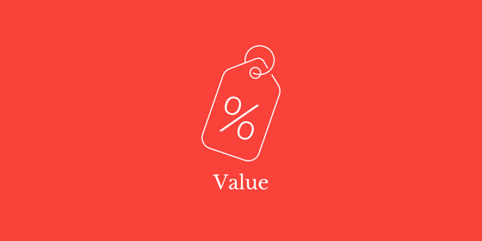 Value with drawing of price tag
